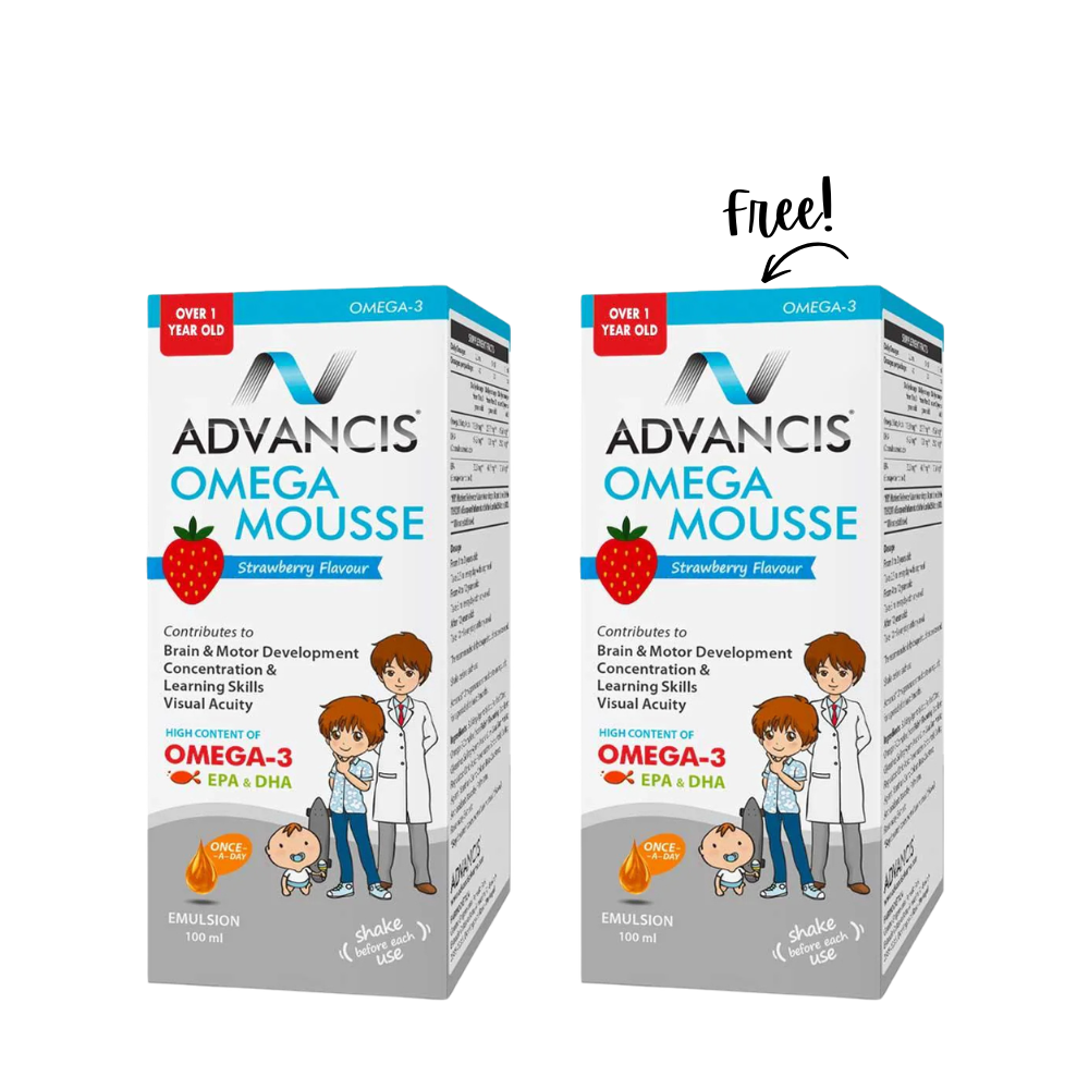 Buy 1 Get 1 | Omega Mousse for Children 2x100 mL Emulsion Bottle
